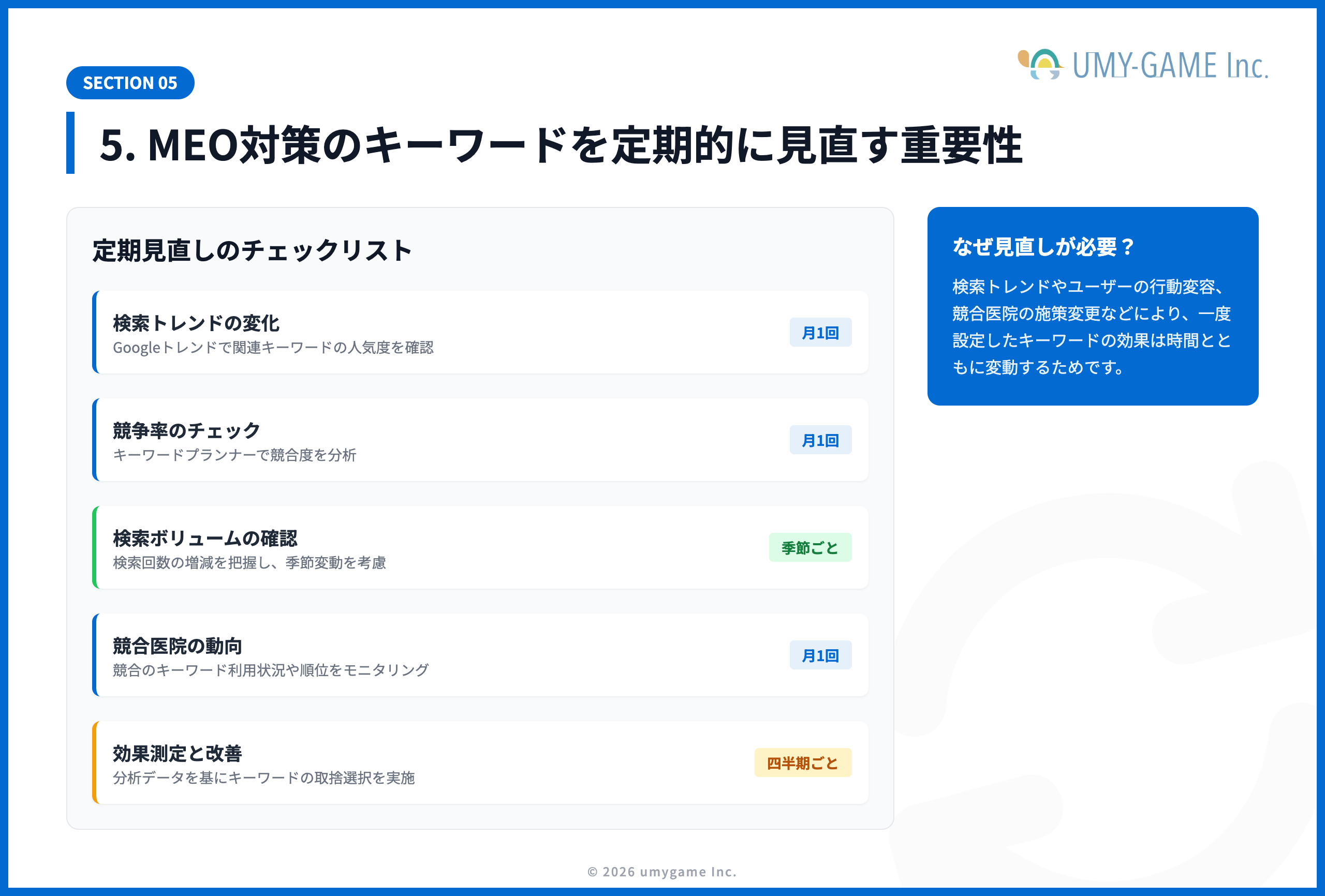 5. MEO対策のキーワードを定期的に見直す重要性