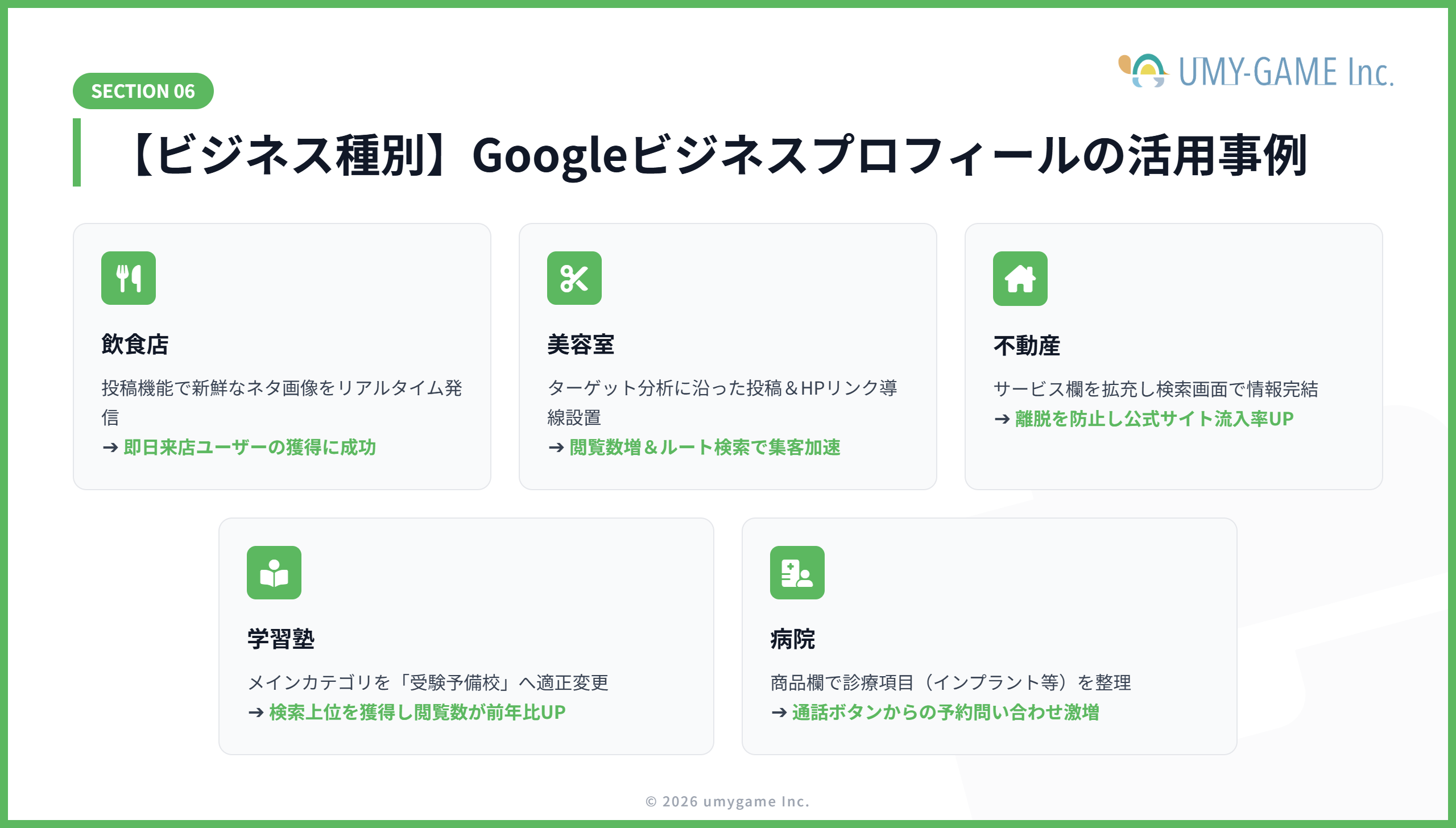 【ビジネス種別】Googleビジネスプロフィールの活用事例