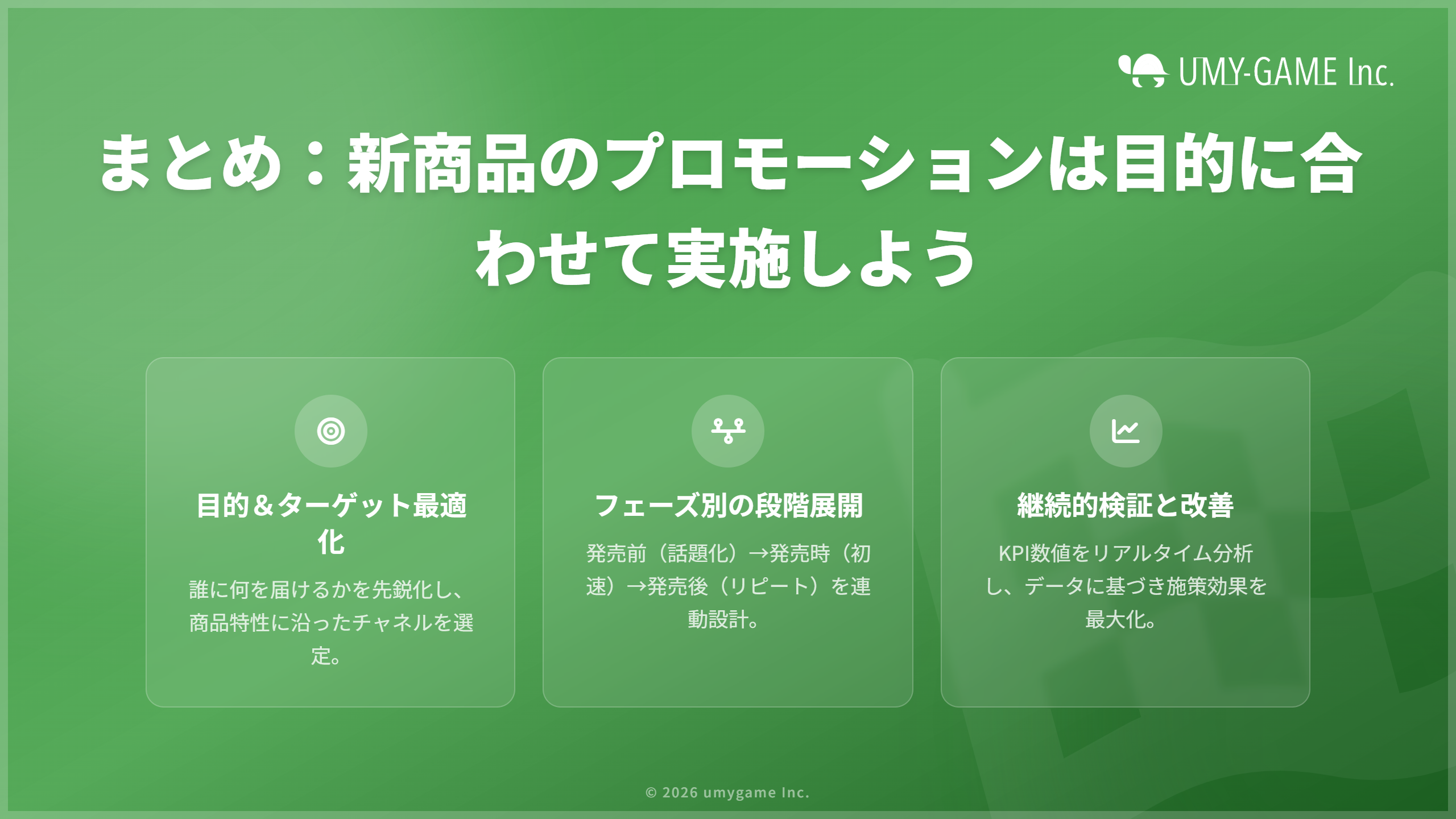 まとめ：新商品のプロモーションは目的に合わせて実施しよう 
