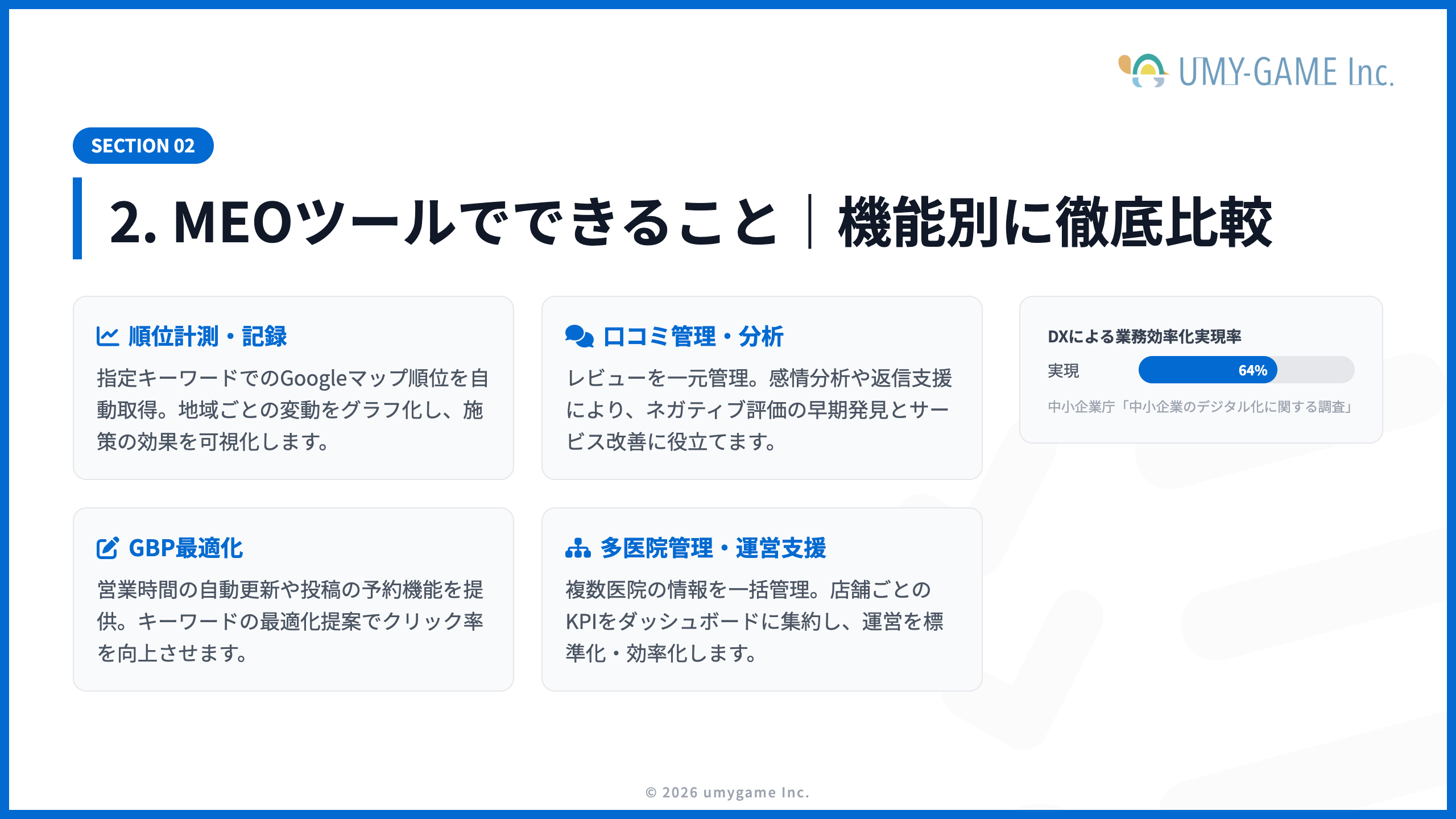 2. MEOツールでできること｜機能別に徹底比較