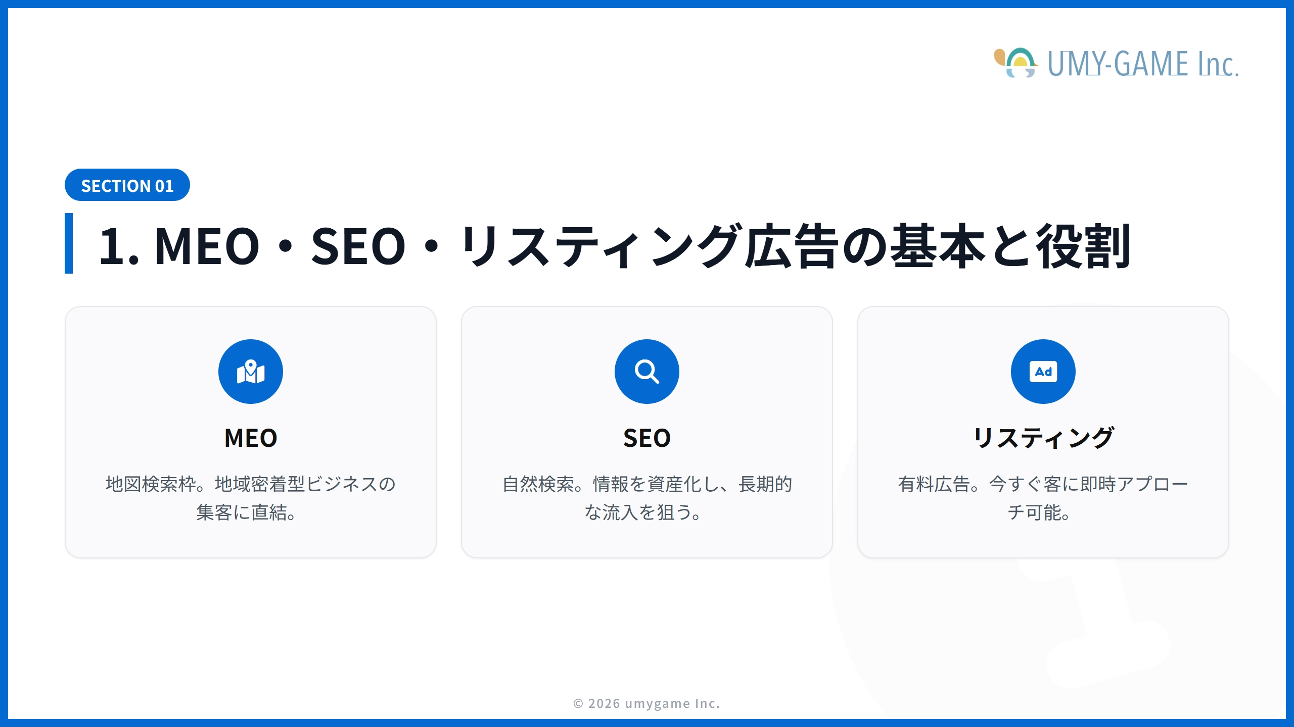 1. MEO・SEO・リスティング広告の基本と役割