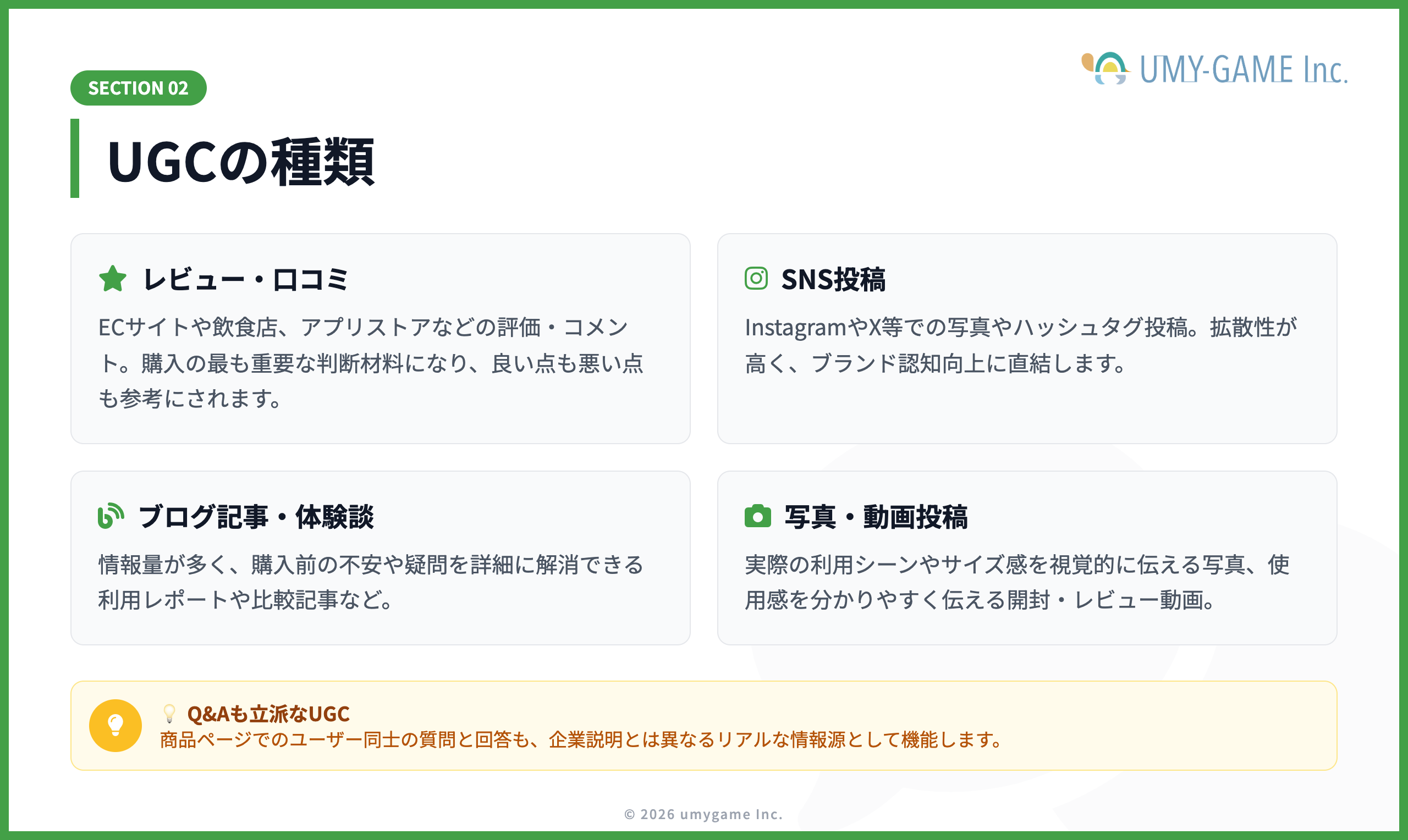 UGCの種類