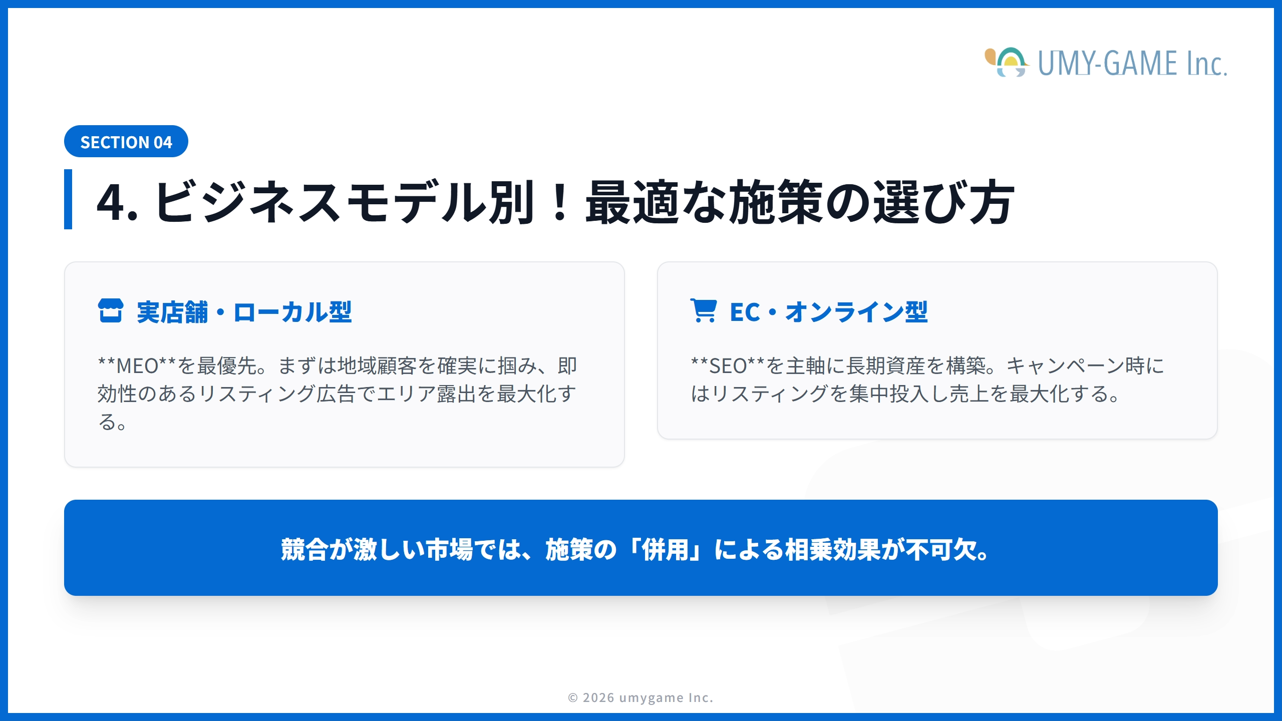 4. ビジネスモデル別!最適な施策の選び方