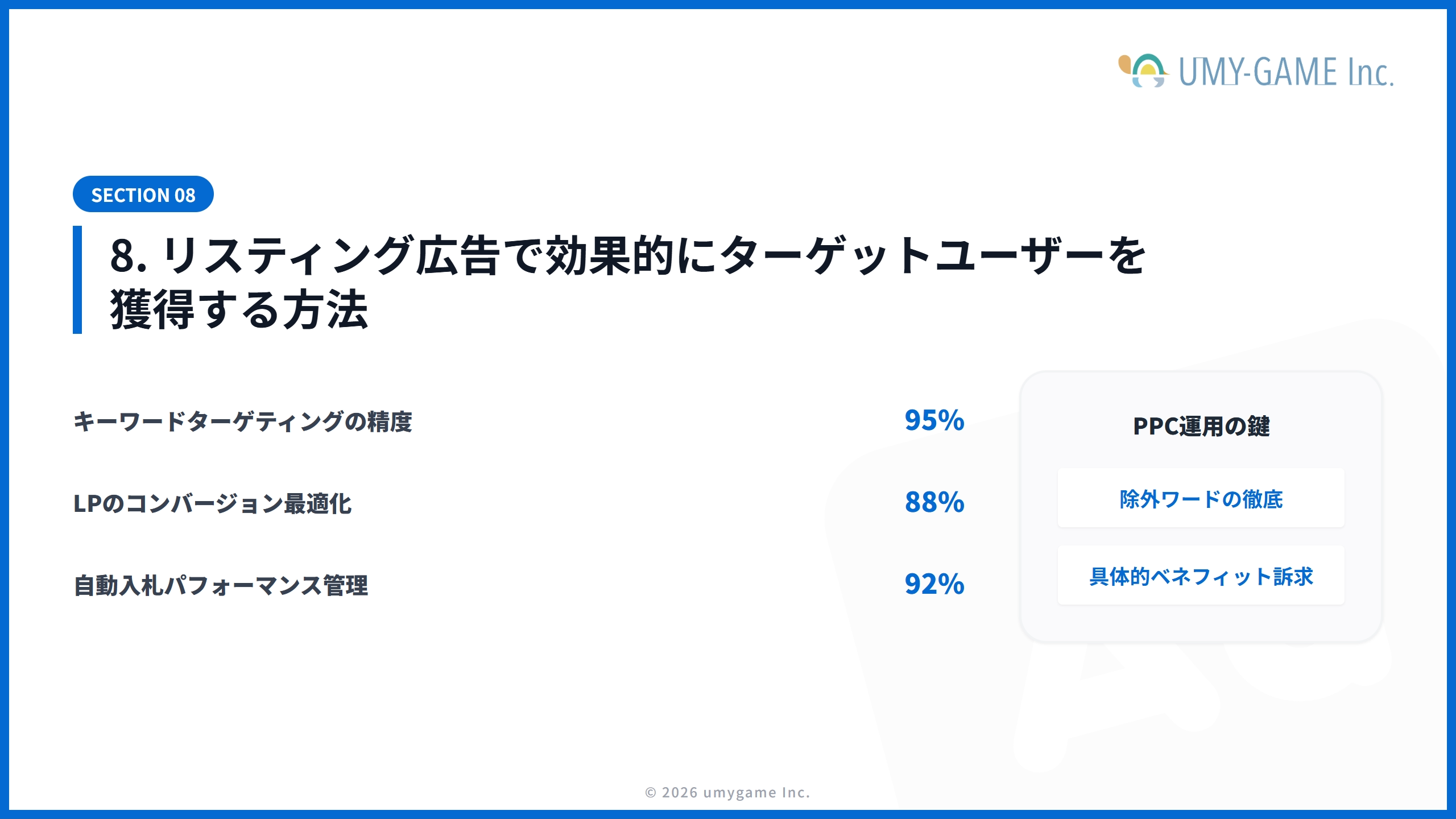 8. リスティング広告で効果的にターゲットユーザーを獲得する方法