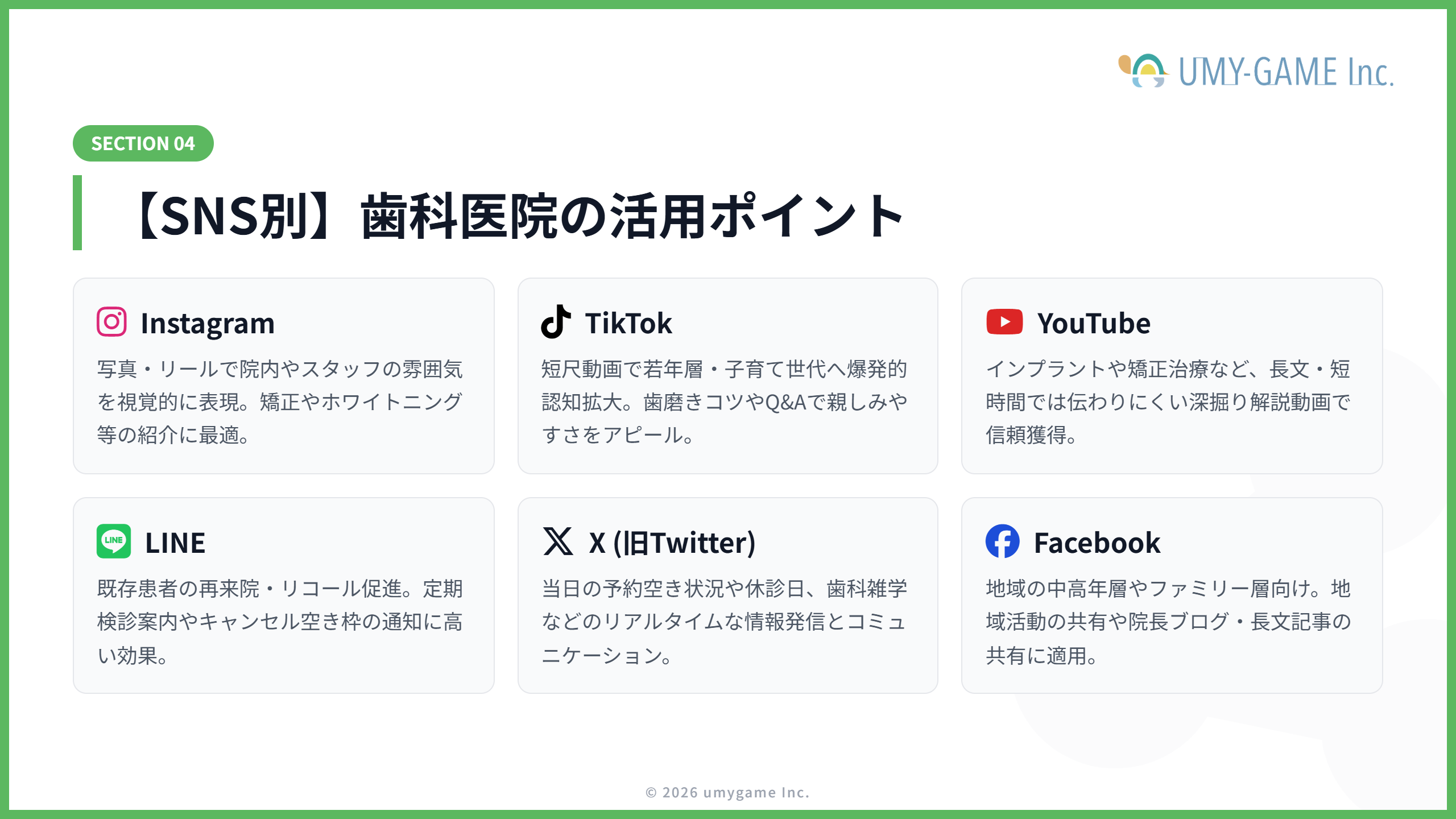 【SNS別】歯科医院の活用ポイント