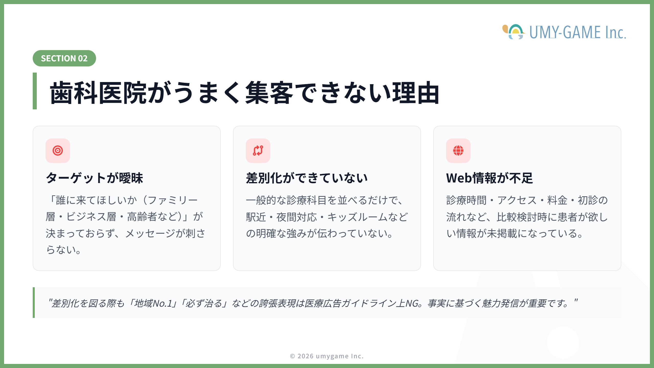 歯科医院がうまく集客できない理由