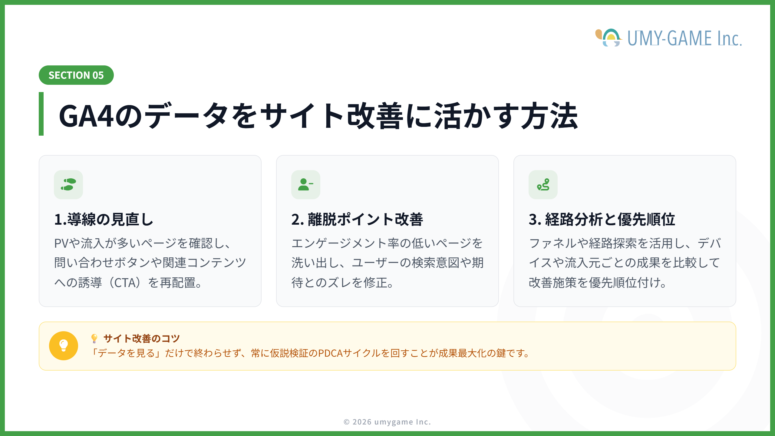 GA4のデータをサイト改善に活かす方法