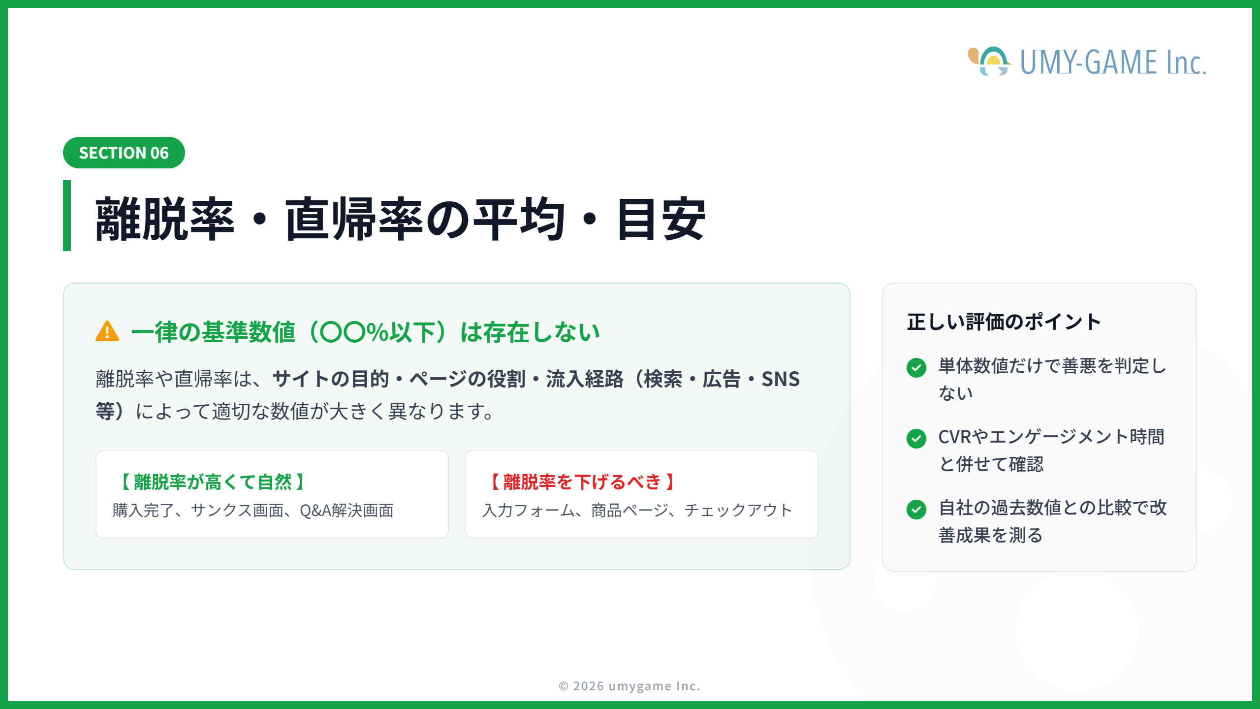 離脱率・直帰率の平均・目安