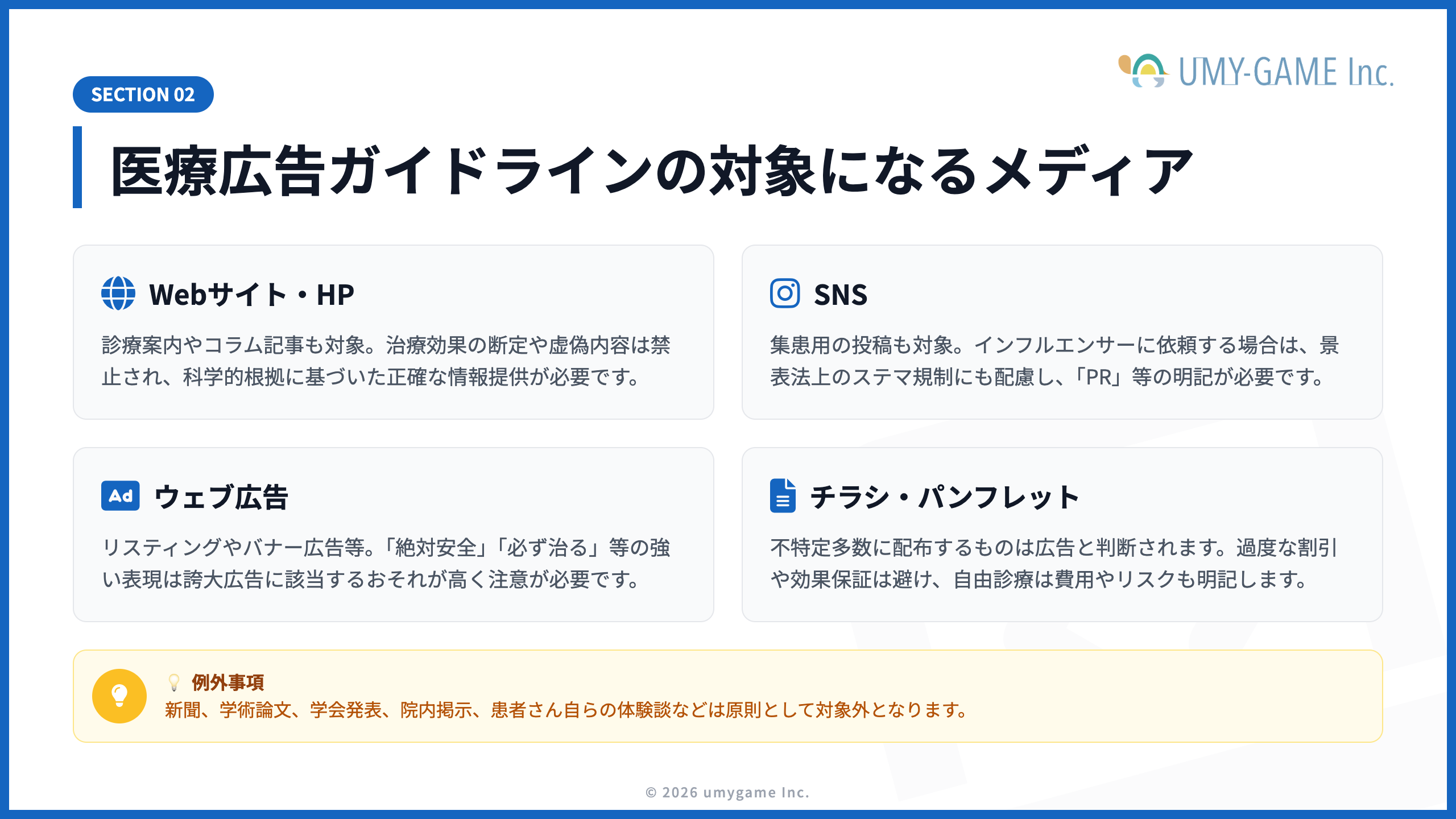 医療広告ガイドラインの対象になるメディア