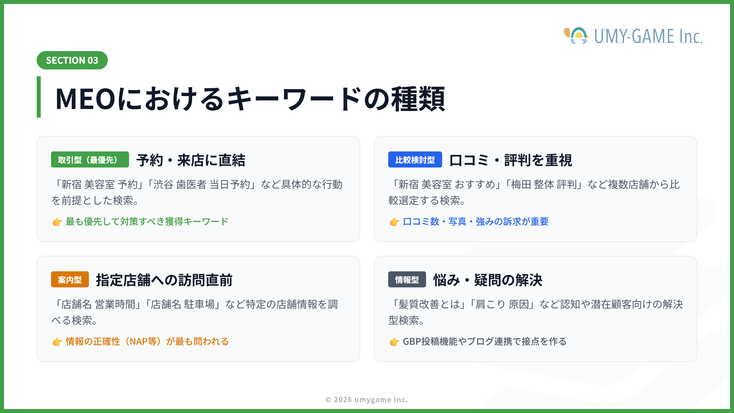 MEOにおけるキーワードの種類