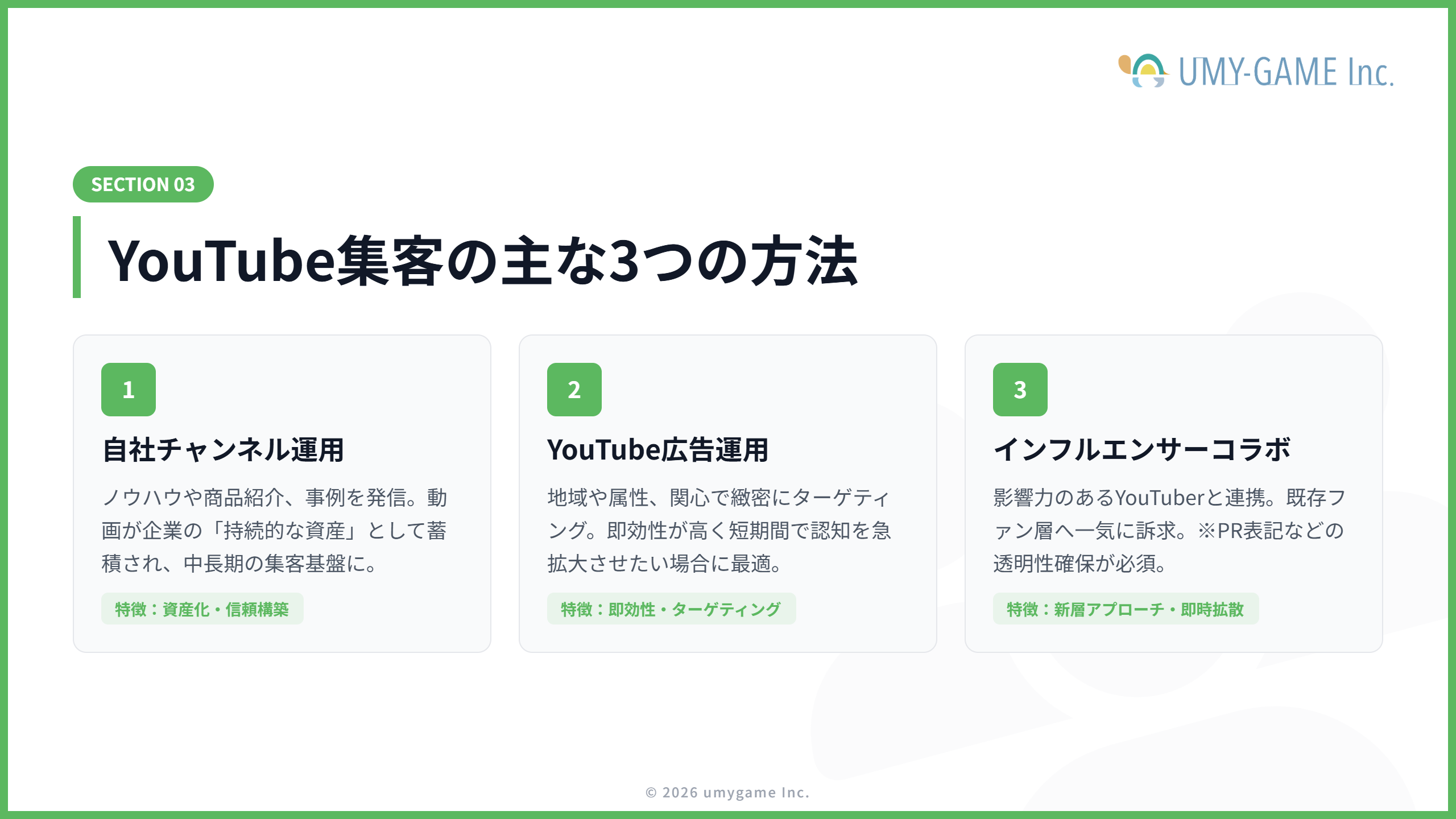 YouTube集客の主な方法