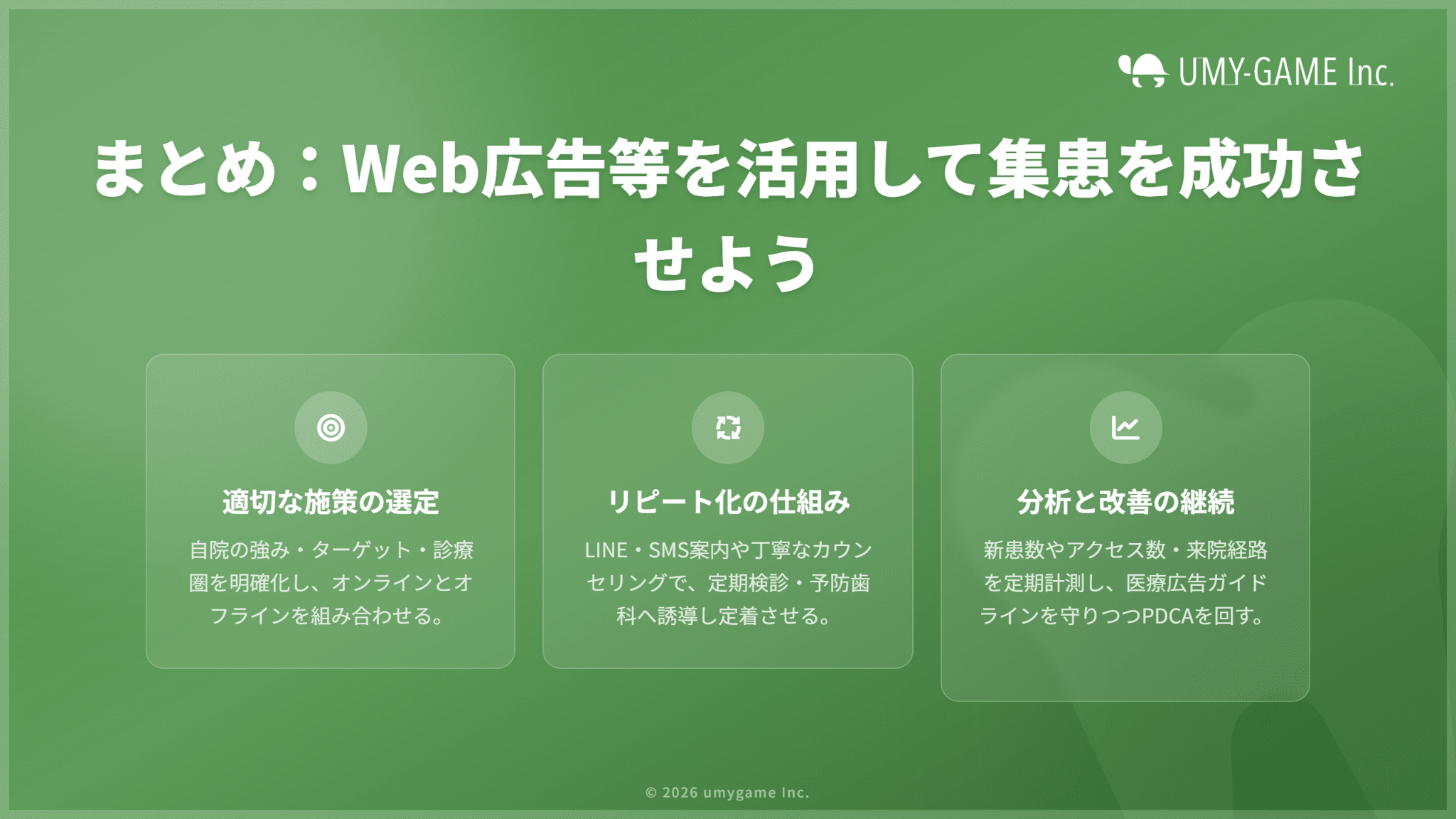 まとめ:Web広告などを活用して、集患を成功させよう