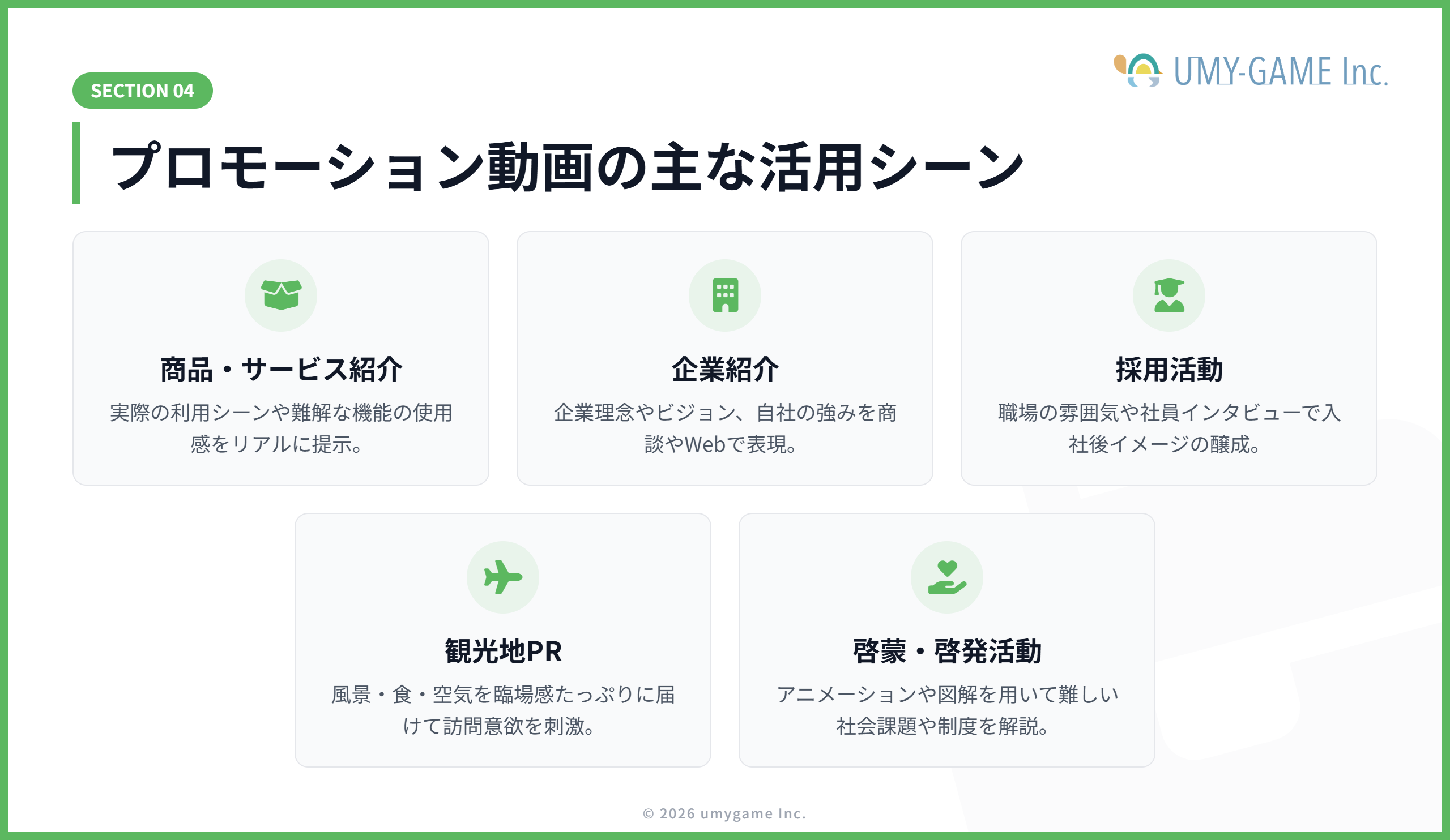 プロモーション動画の主な活用シーン