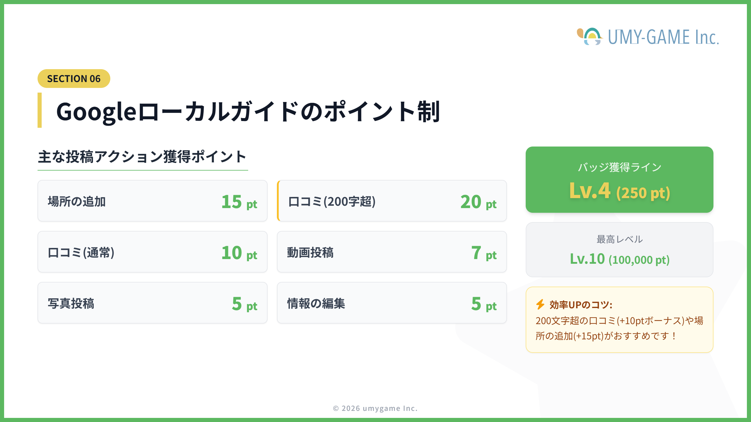 Googleローカルガイドのポイント制