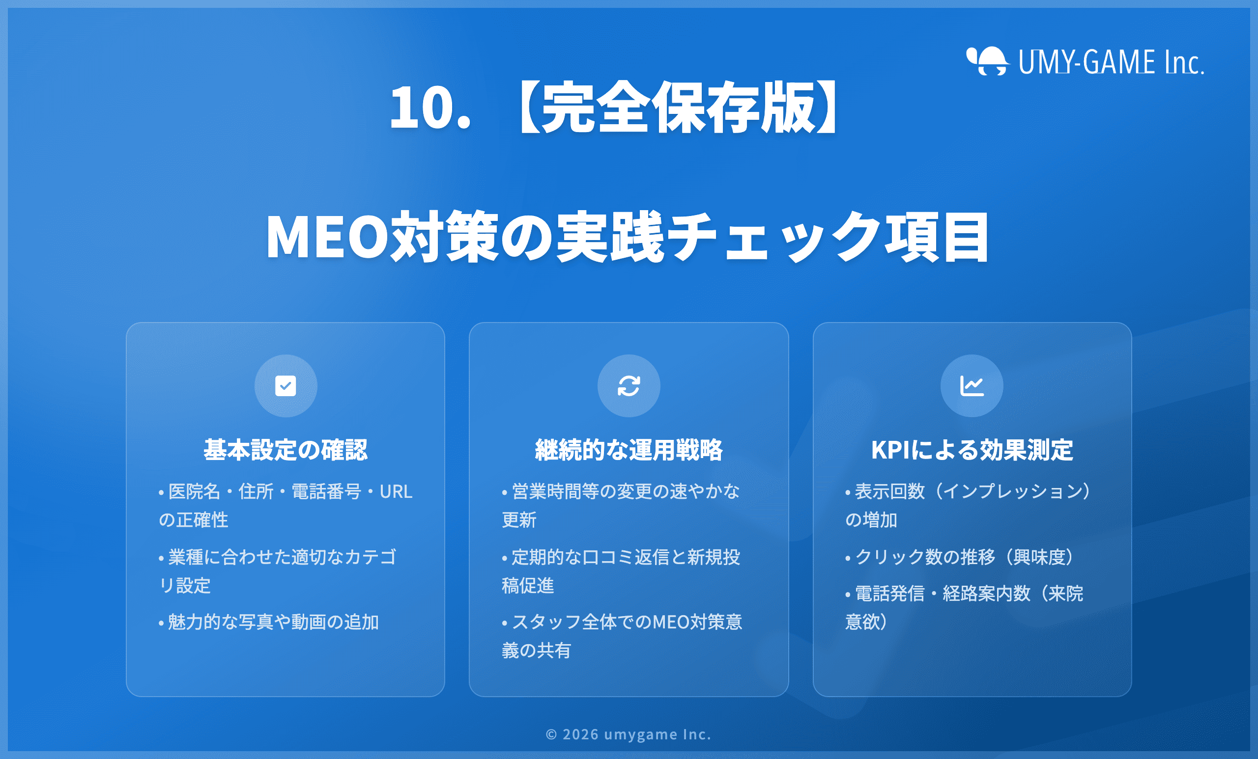 10. 【完全保存版】MEO対策の実践チェック項目