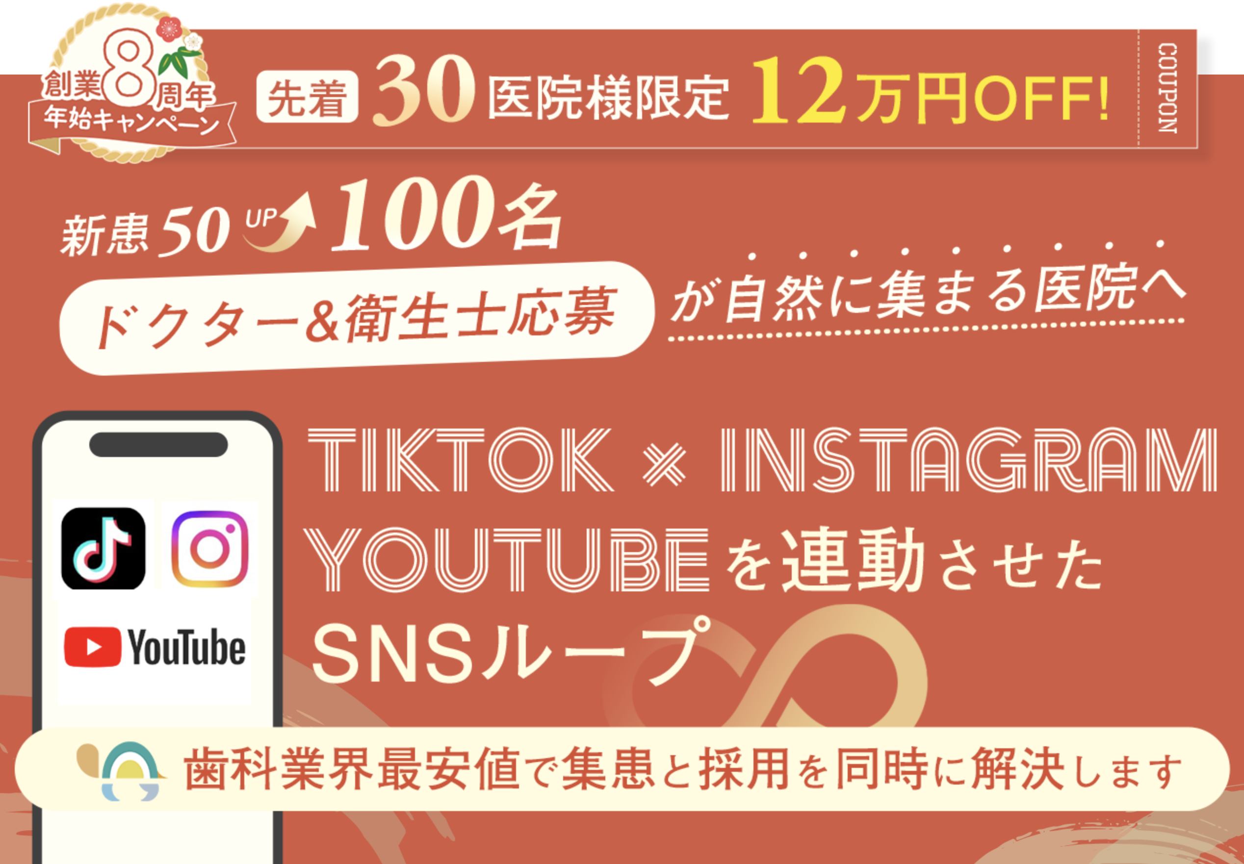 【先着３０医院様限定！１２万円OFF！】