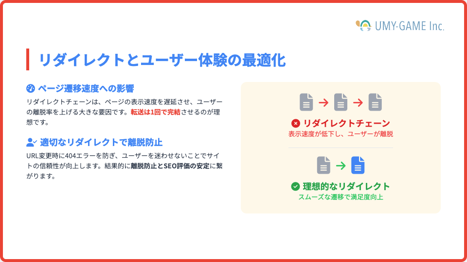 リダイレクトとユーザー体験の最適化
