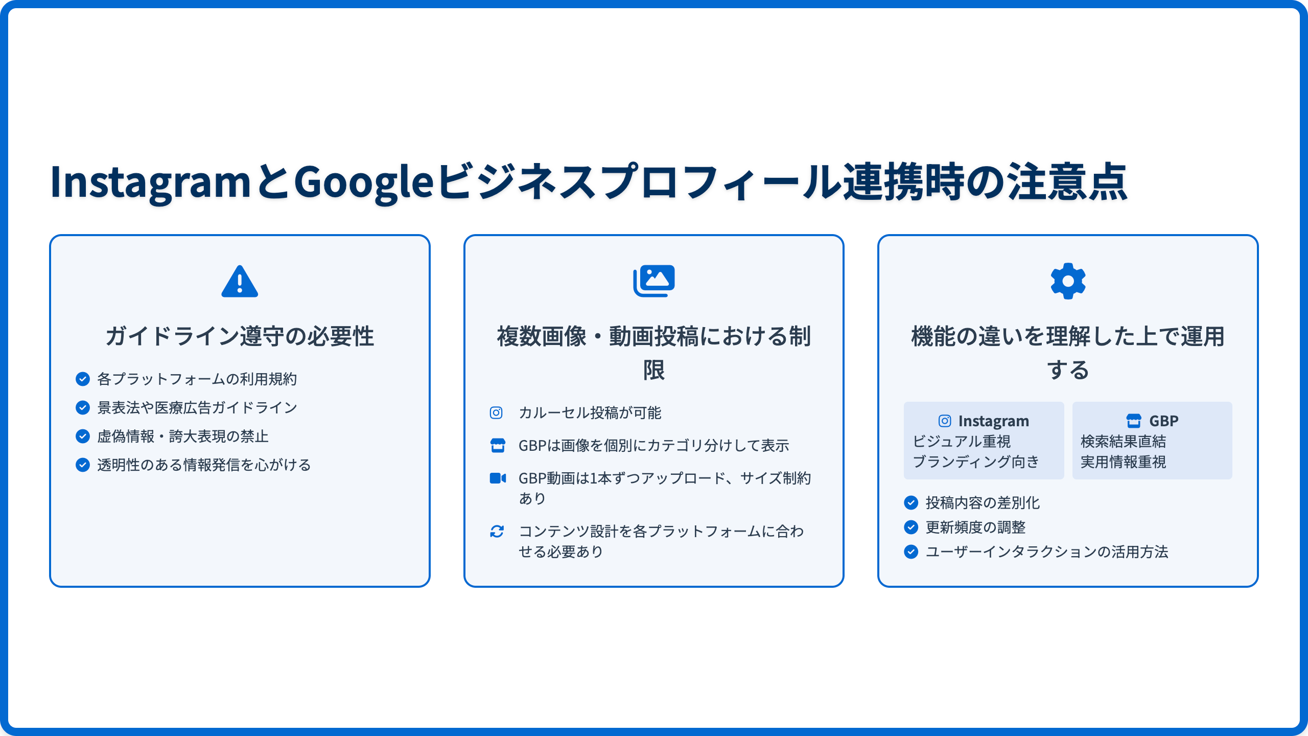 InstagramとGoogleビジネスプロフィール連携時の注意点